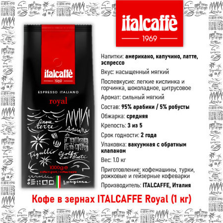 Кофе в зернах ITALCAFFE Royal (1 кг)