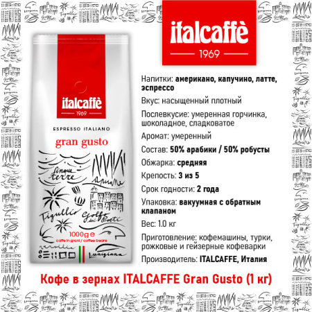 Кофе в зернах ITALCAFFE Gran Gusto (1 кг)