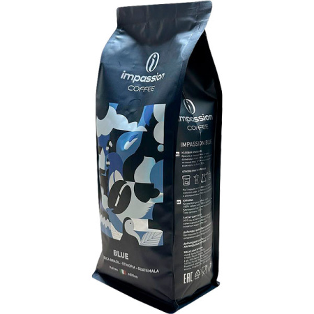 Кофе в зернах IMPASSION Blue Espresso (1 кг) – 100% арабика